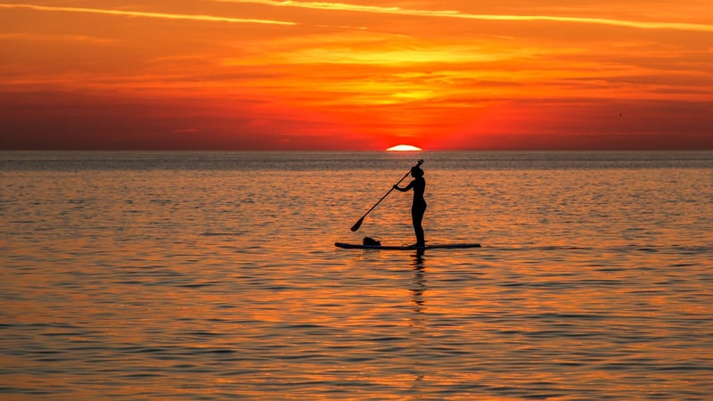 Stand-Up Paddleboarding in the sunset